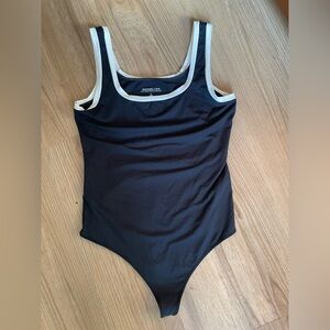 Abercrombie & Fitch Black Bodysuit with White Trim
